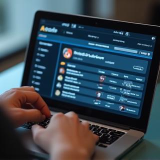 Person managing online store interface